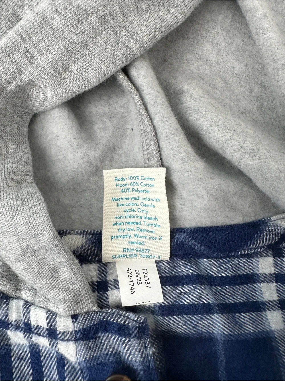 Boys Hooded Flannel Shirt Lot Of 2 Blue Grey Plaid Size S 8 NWT